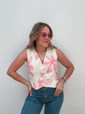 Floral Candy Buttons Vest