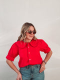 Red Collar Top