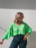 Neon Green Summer Knit Top