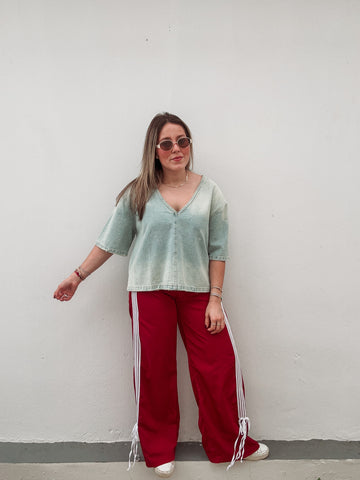 Wine Striped Bottoms
