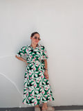 Green & Bubble Gum Pink Skirt Set