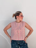 Pink Gingham Vest