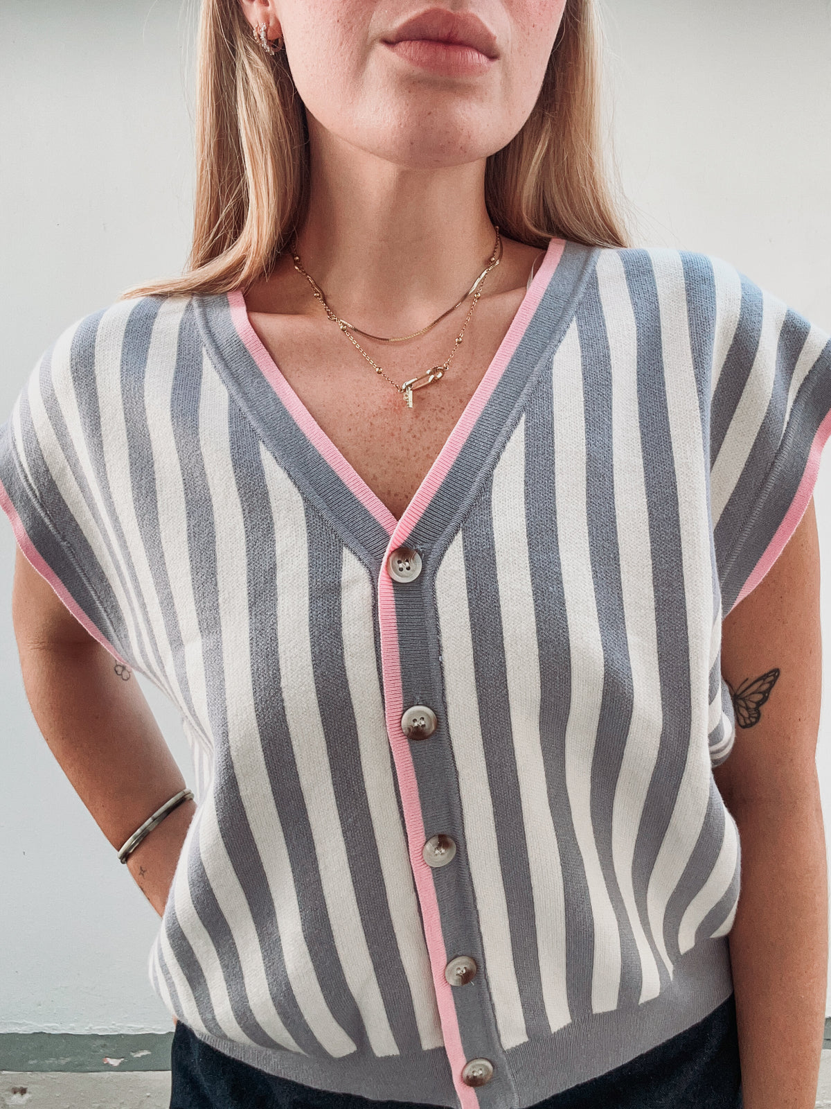Lavender & Bubblegum Striped Top