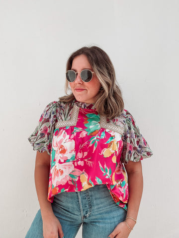 Olivia Mixed Print Blouse