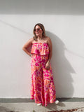 Strapless Summer Florals Jumpsuit