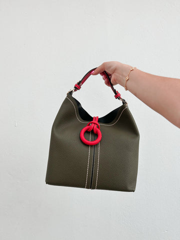 Olive & Red Ring Bag