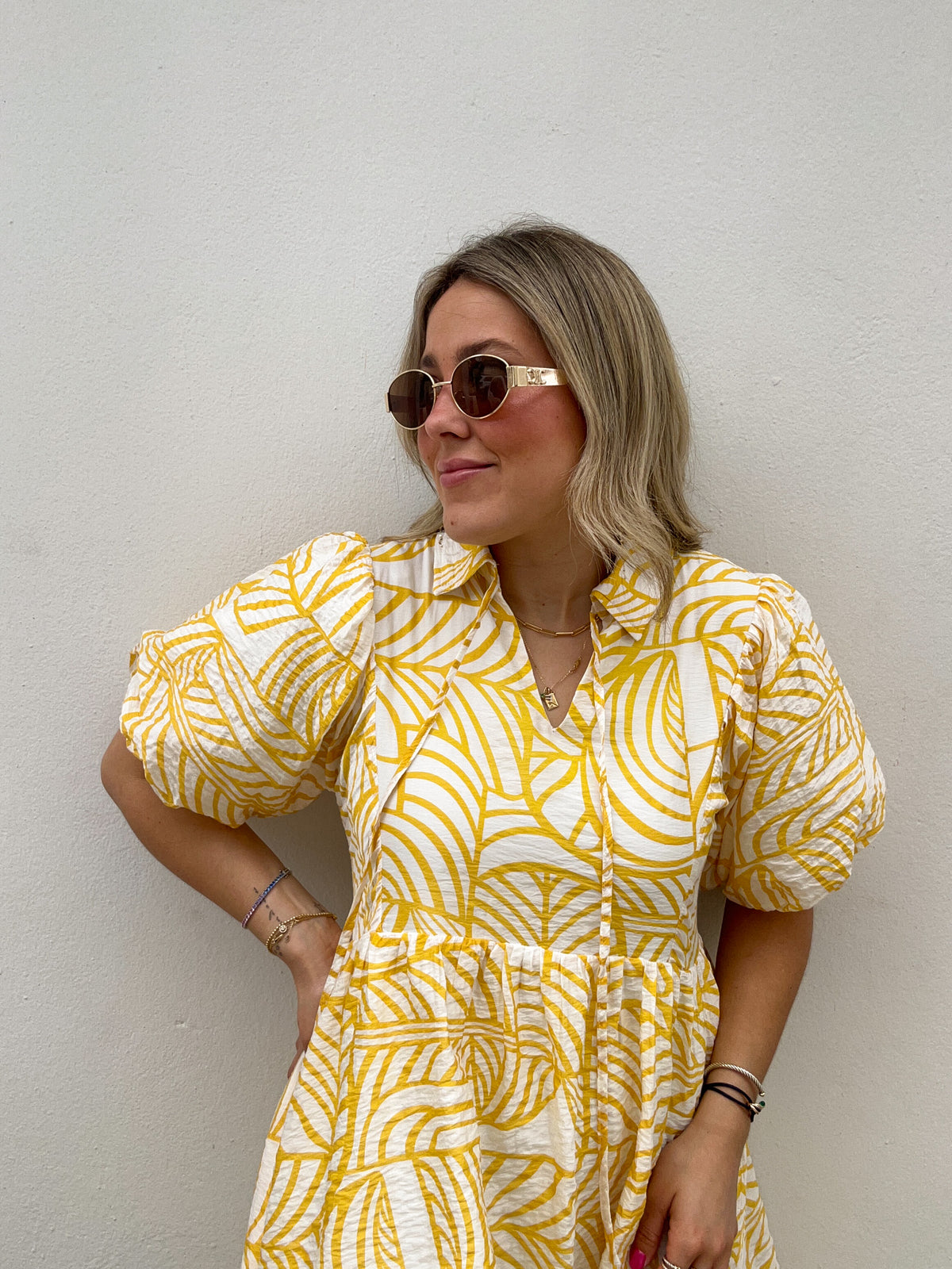 Yellow Printed Dress