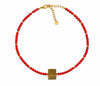 Spice Burnt Orange Cube Necklace