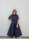Navy Eyelet Skirt Set