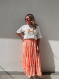 Neon Orange Zebra Skirt