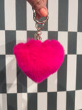 Hot Pink Heart Bag Charm