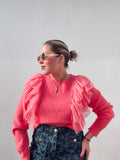 Guava Tulle Ruffle Top