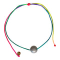 Silver Chrome Gumball Rainbow Cord Necklace