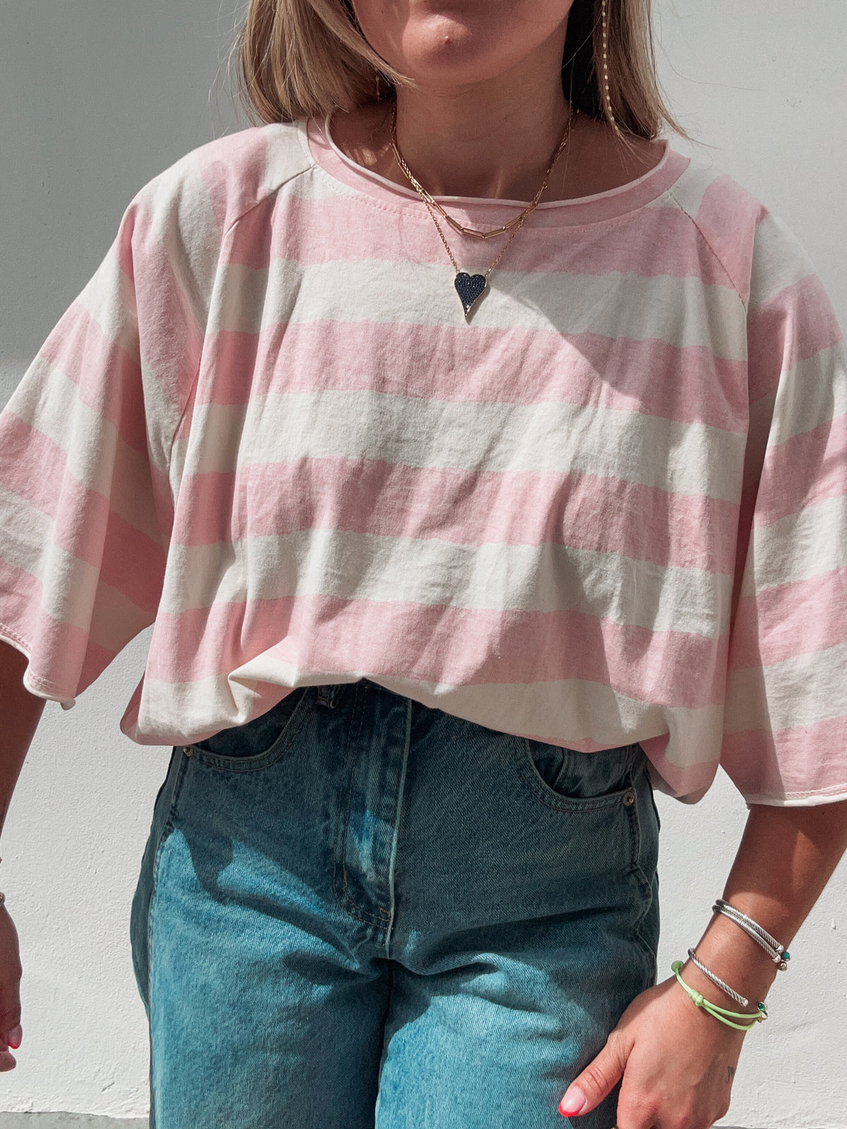 Pink Frosting Striped Tee