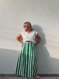 Green & Vanilla Stripe Skirt