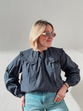 Navy Collared Blouse