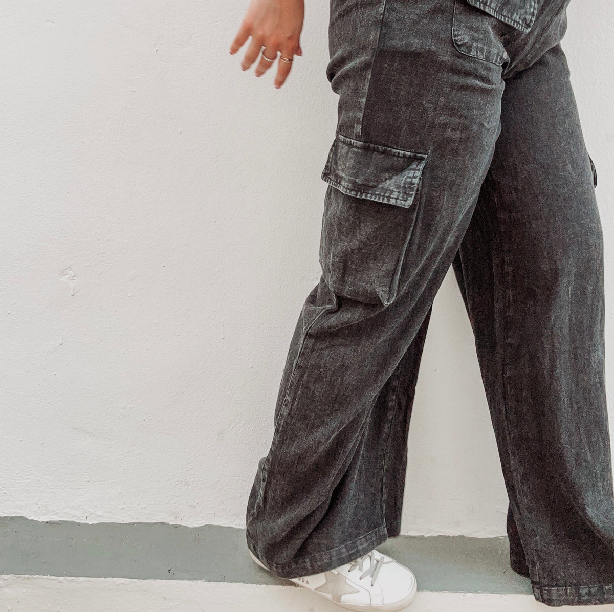 Black Washed Pants