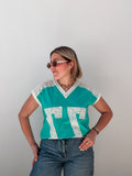 77 Aqua & Vanilla Lace Tee