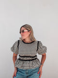 Black Gingham Top