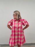 Hot Pink Gingham Dress