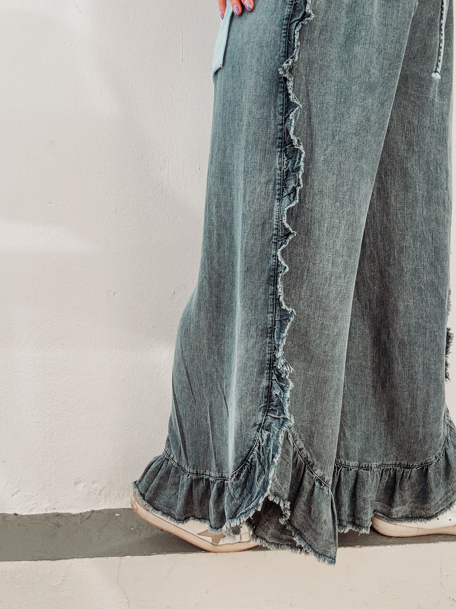 Washed Ruffle Pants – Shop Oli Oli