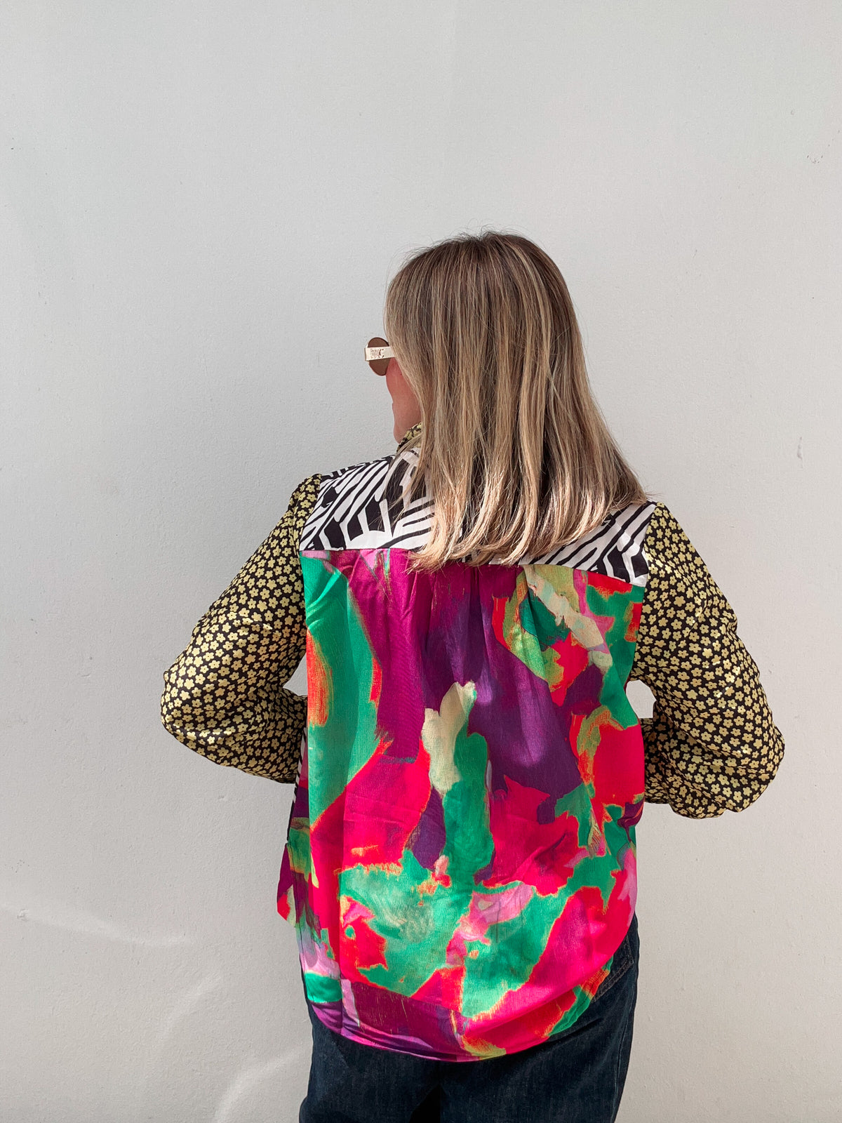 Yellow Mixed Print Blouse
