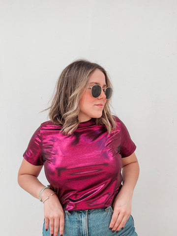 Magenta Metallic Top