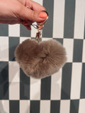 Taupe Heart Bag Charm