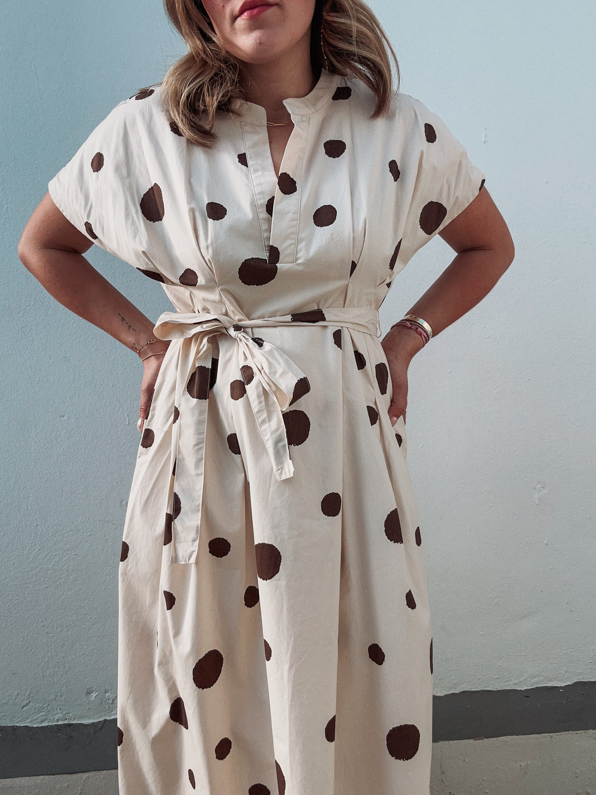 Choco & Cream Polka Dot Dress
