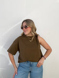 Olive Asymmetrical Tee