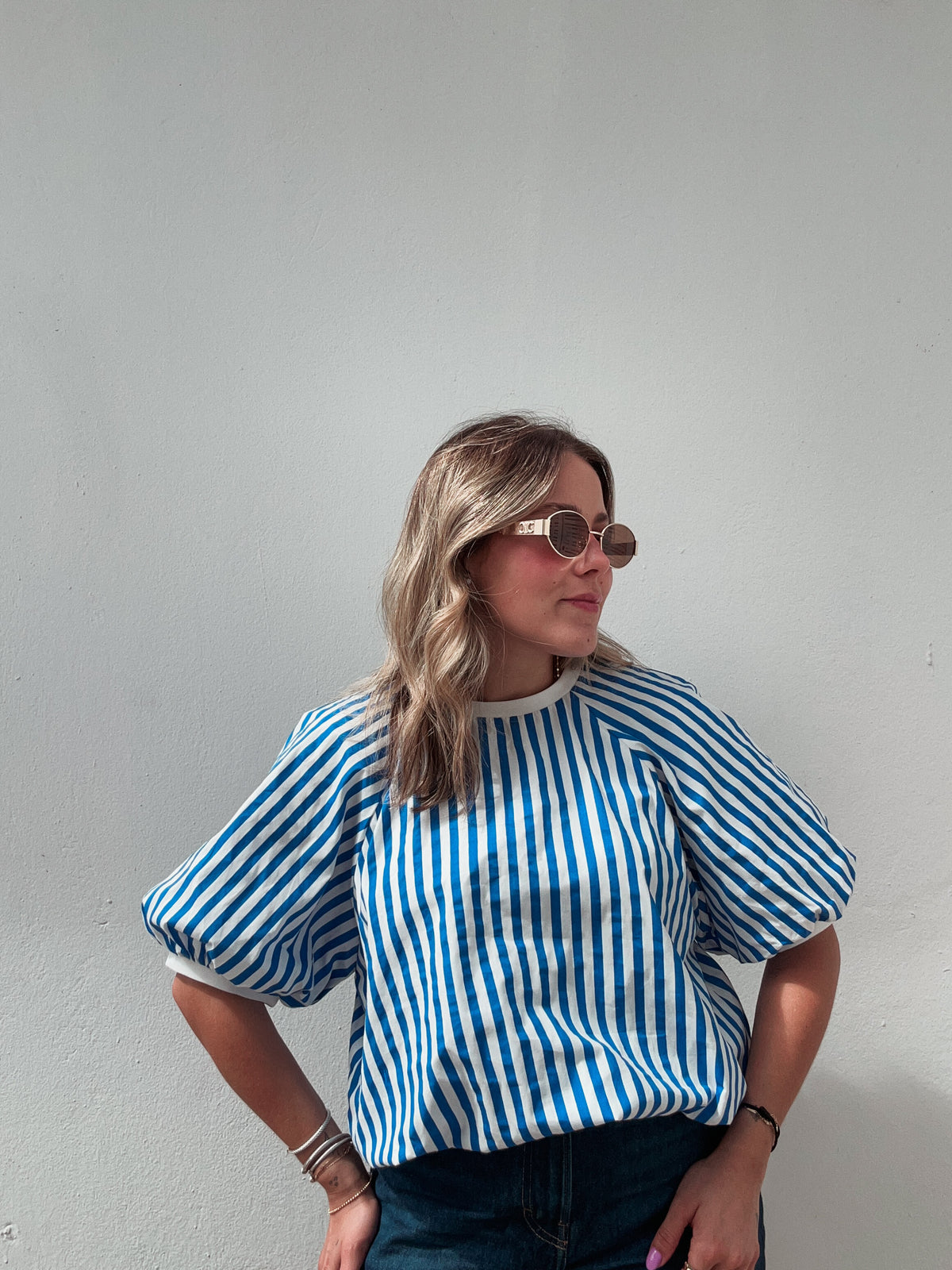 Blue & White Stripe Blouse