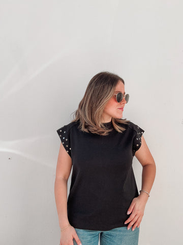 Black Studs Tee