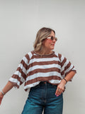 Chocolate Brown Striped Tee