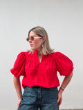 Red Puff Sleeve Top