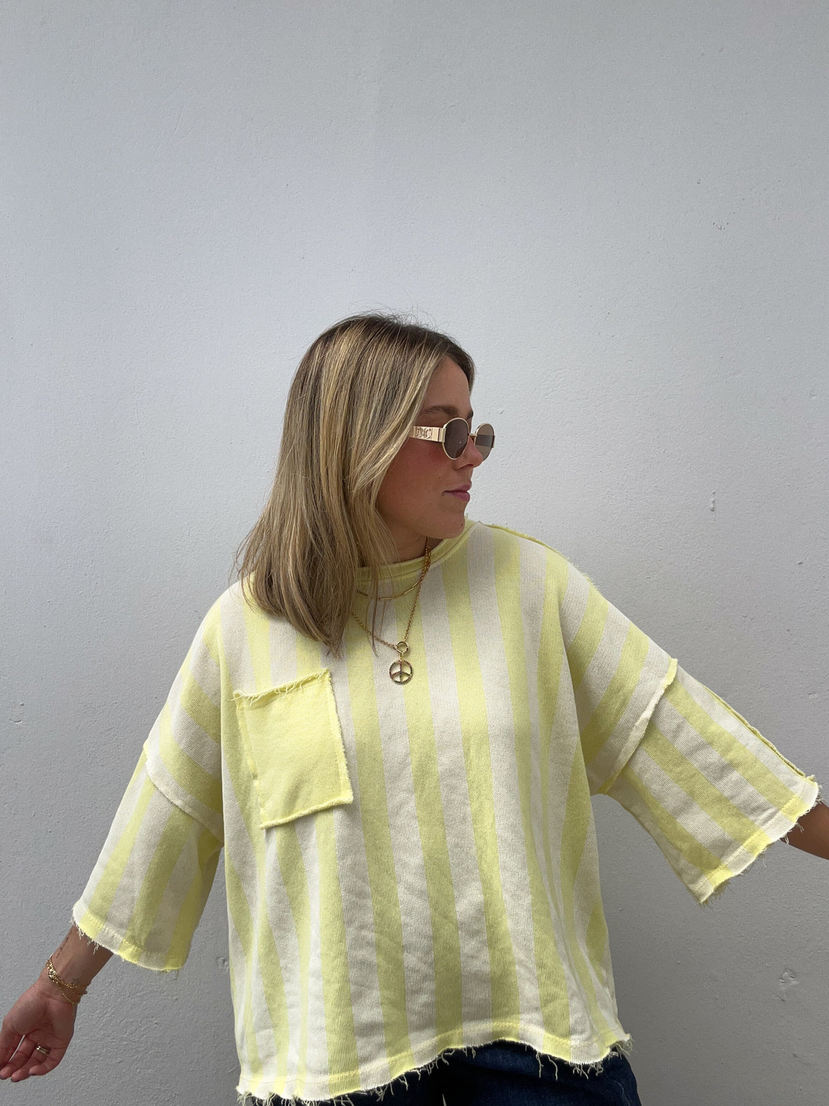 Butter Yellow Cabana Striped Top
