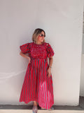 Red & Blue Stripe Dress