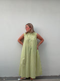 Lime & White Stripe Maxi Dress