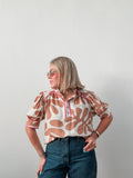 Mocha & Fuschia Print Top
