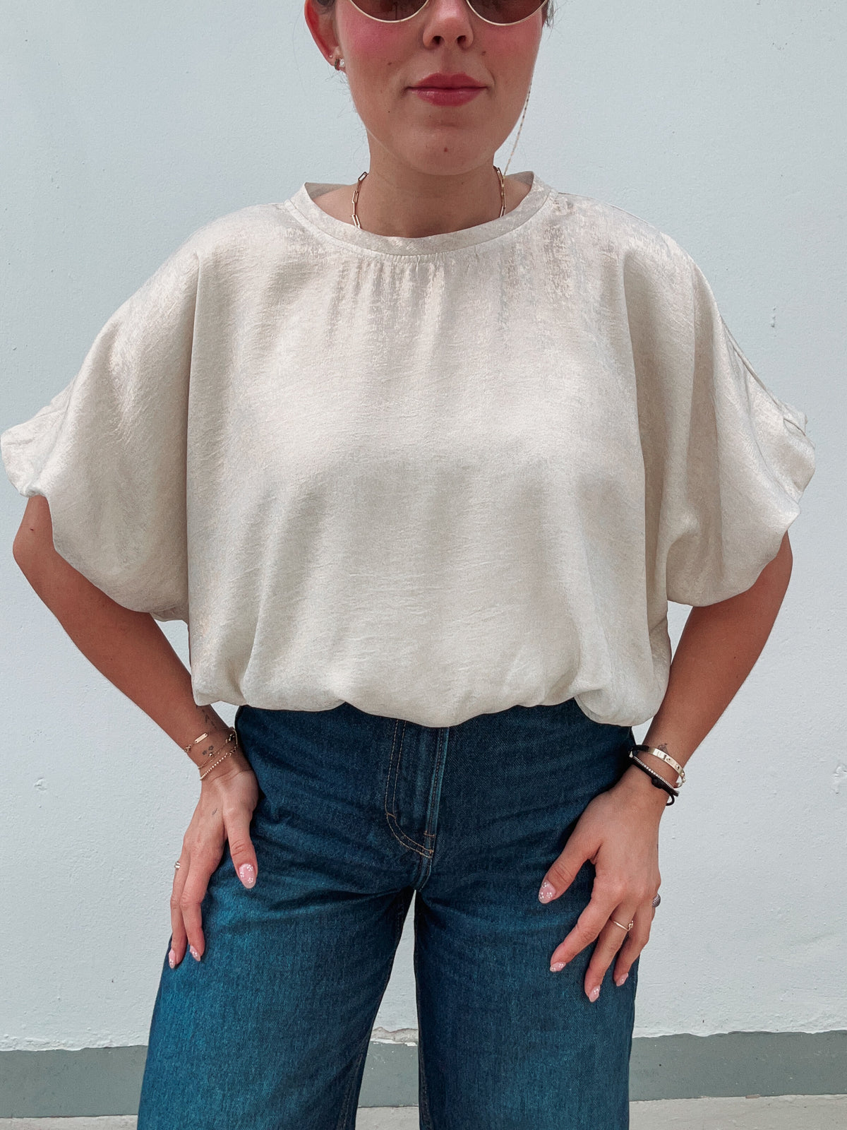 Light Gold Bubble Blouse