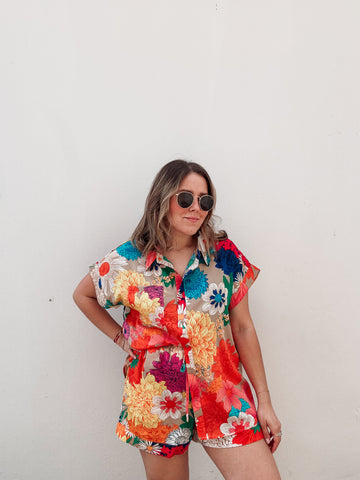 Tulum Floral Short Sleeve Set