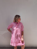 White & Pink Gingham Dress