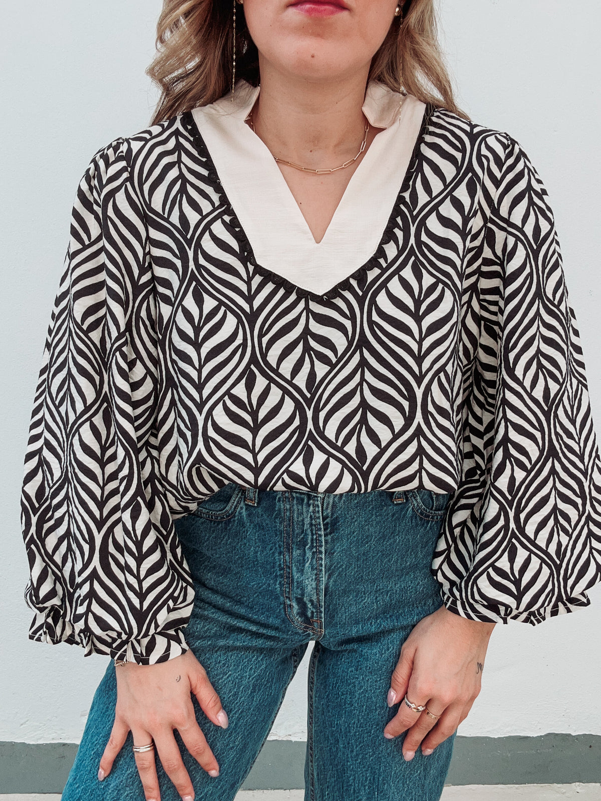 Brisas Black Printed Top
