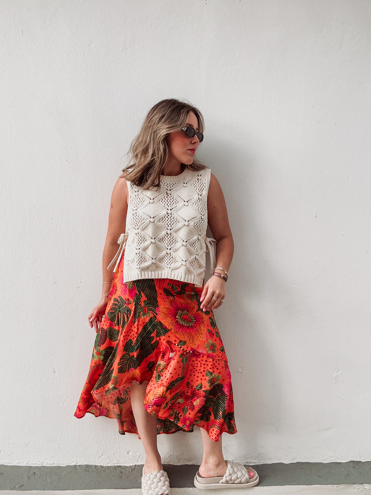 Parrot Jungle Shimmer Ruffle Skirt