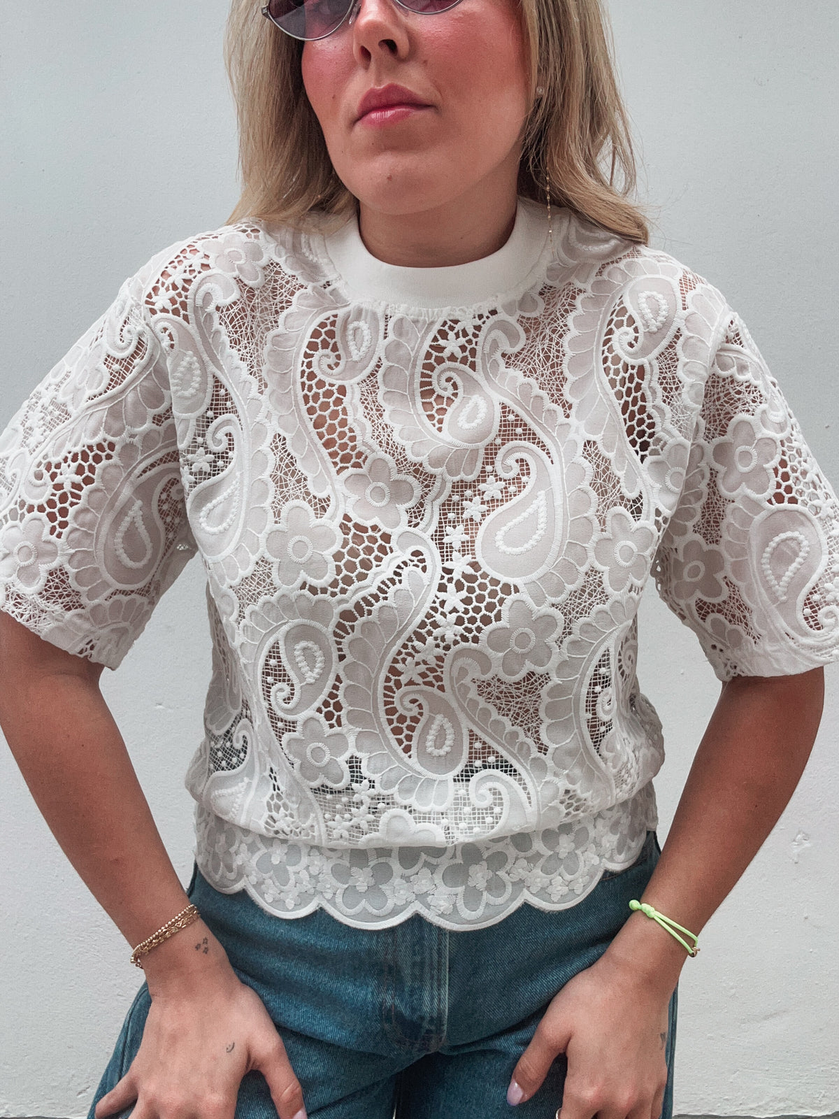 White  Lace Crochet Top