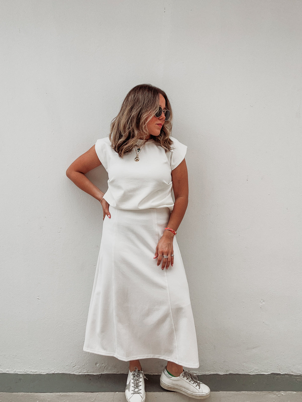 Blanc Top & Skirt Set