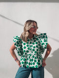 Esmeralda Ruffle Polka Dot Blouse