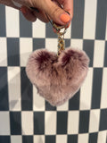 Mauve Heart Bag Charm