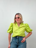 Chatre Puff Sleeve Collar Top
