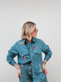 Fun Embroidered Denim Top