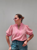 Vanilla & Pink Stripe Top